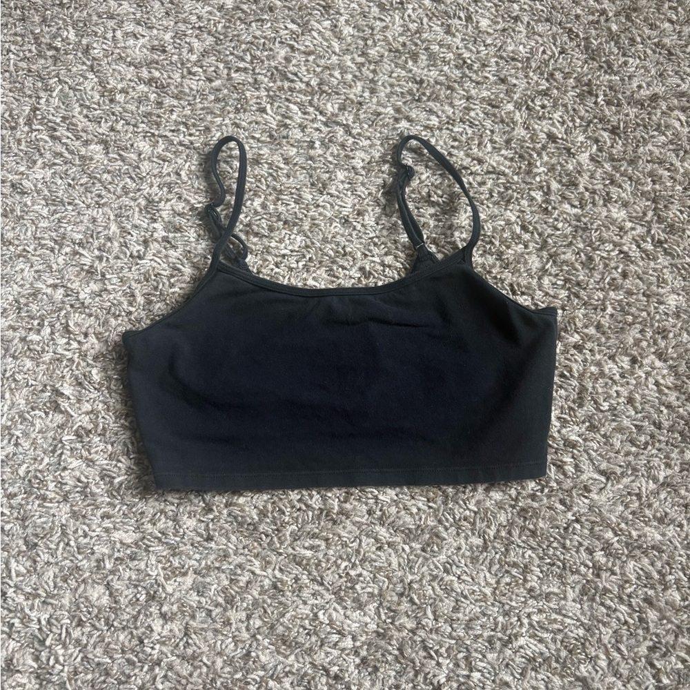 AERIE Black Cropped BRA